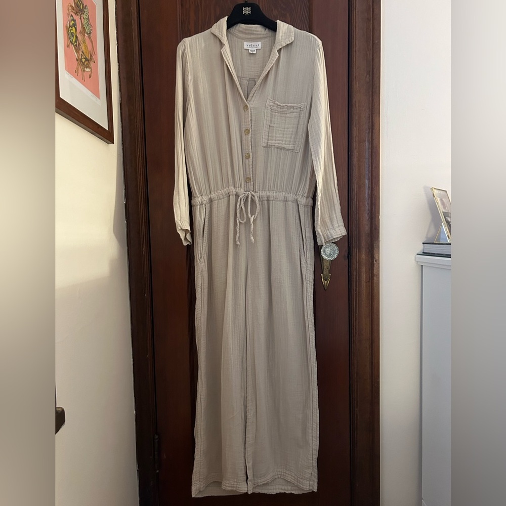 Velvet by Graham and Spencer Off-white Gauze Jumpsuit